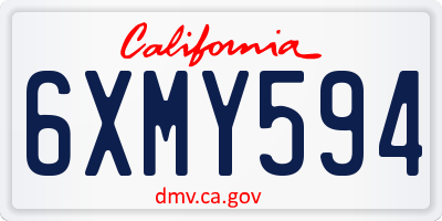 CA license plate 6XMY594