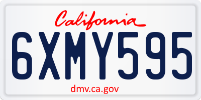 CA license plate 6XMY595
