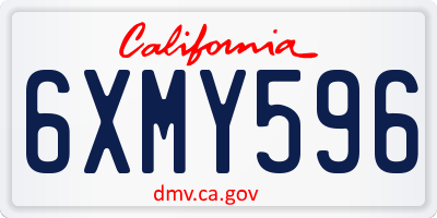 CA license plate 6XMY596