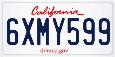 CA license plate 6XMY599