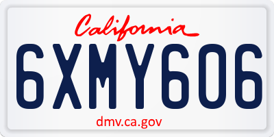 CA license plate 6XMY606