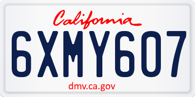 CA license plate 6XMY607