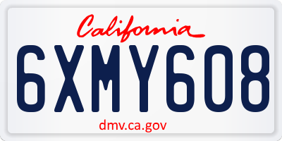 CA license plate 6XMY608