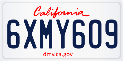 CA license plate 6XMY609