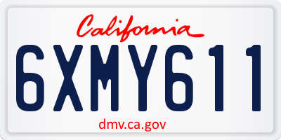 CA license plate 6XMY611