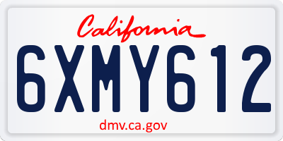 CA license plate 6XMY612