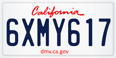 CA license plate 6XMY617