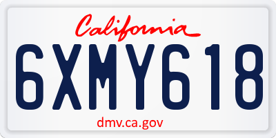 CA license plate 6XMY618