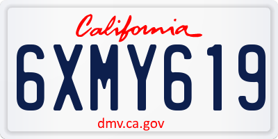 CA license plate 6XMY619