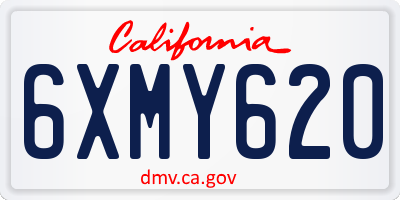 CA license plate 6XMY620
