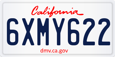 CA license plate 6XMY622