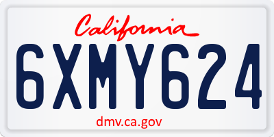 CA license plate 6XMY624