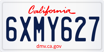 CA license plate 6XMY627