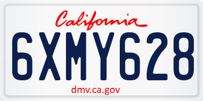 CA license plate 6XMY628