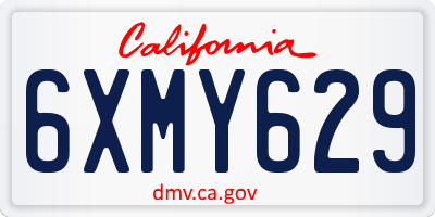 CA license plate 6XMY629
