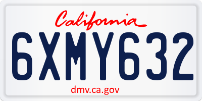 CA license plate 6XMY632