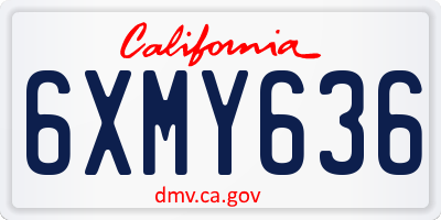 CA license plate 6XMY636
