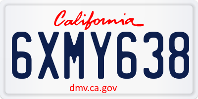 CA license plate 6XMY638
