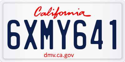CA license plate 6XMY641