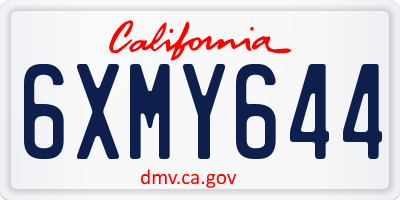 CA license plate 6XMY644