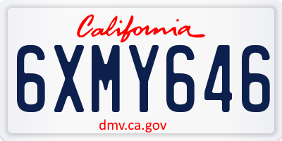 CA license plate 6XMY646