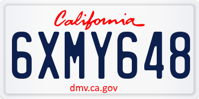 CA license plate 6XMY648