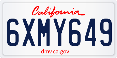 CA license plate 6XMY649