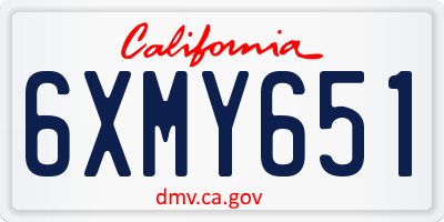 CA license plate 6XMY651