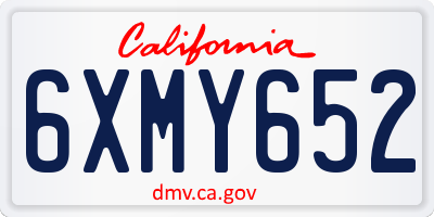 CA license plate 6XMY652