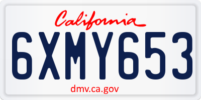 CA license plate 6XMY653