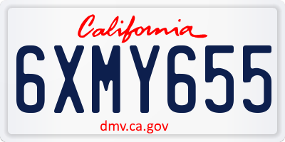 CA license plate 6XMY655