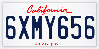 CA license plate 6XMY656