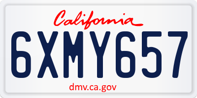 CA license plate 6XMY657