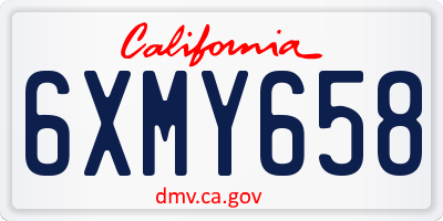CA license plate 6XMY658