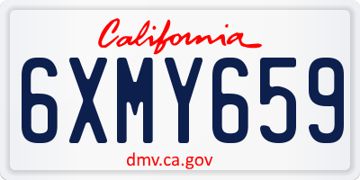 CA license plate 6XMY659