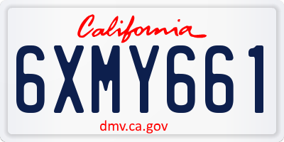 CA license plate 6XMY661