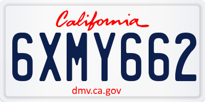 CA license plate 6XMY662