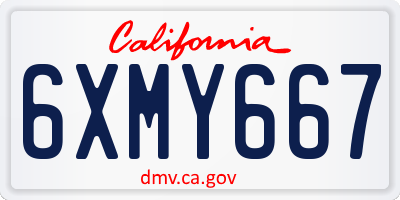 CA license plate 6XMY667