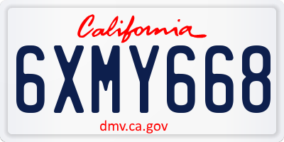 CA license plate 6XMY668