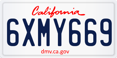 CA license plate 6XMY669