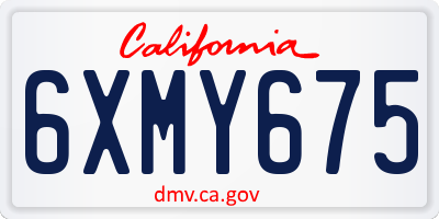 CA license plate 6XMY675