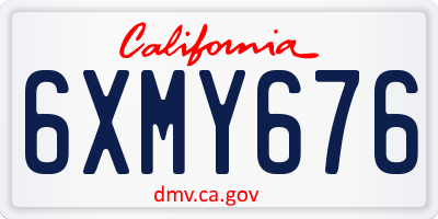 CA license plate 6XMY676