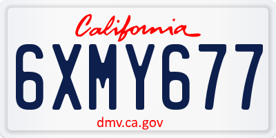CA license plate 6XMY677