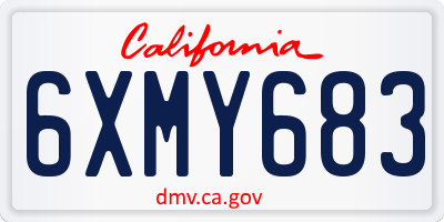 CA license plate 6XMY683