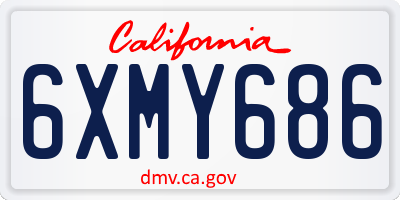 CA license plate 6XMY686