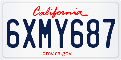 CA license plate 6XMY687