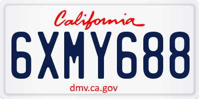 CA license plate 6XMY688