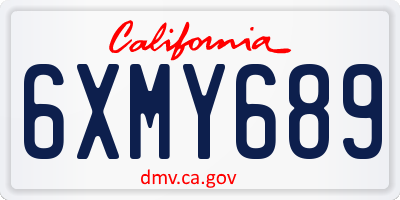 CA license plate 6XMY689