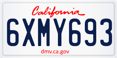 CA license plate 6XMY693