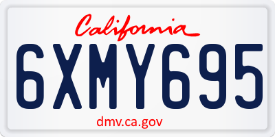CA license plate 6XMY695